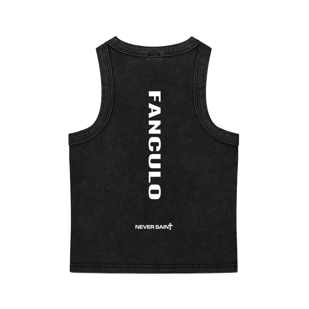 "FANCULO" Snow Washed Tank Top