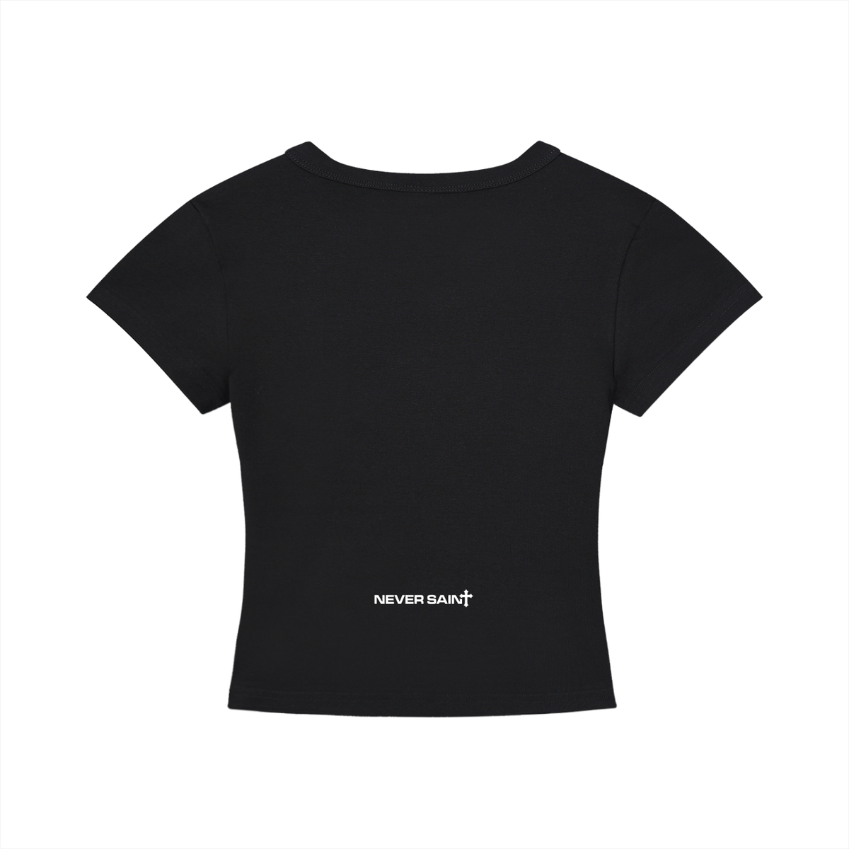 "NEVER SAINT" Women's Cropped T-Shirt
