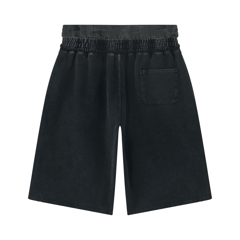 "Gray Camo" Distressed Wide Leg Shorts